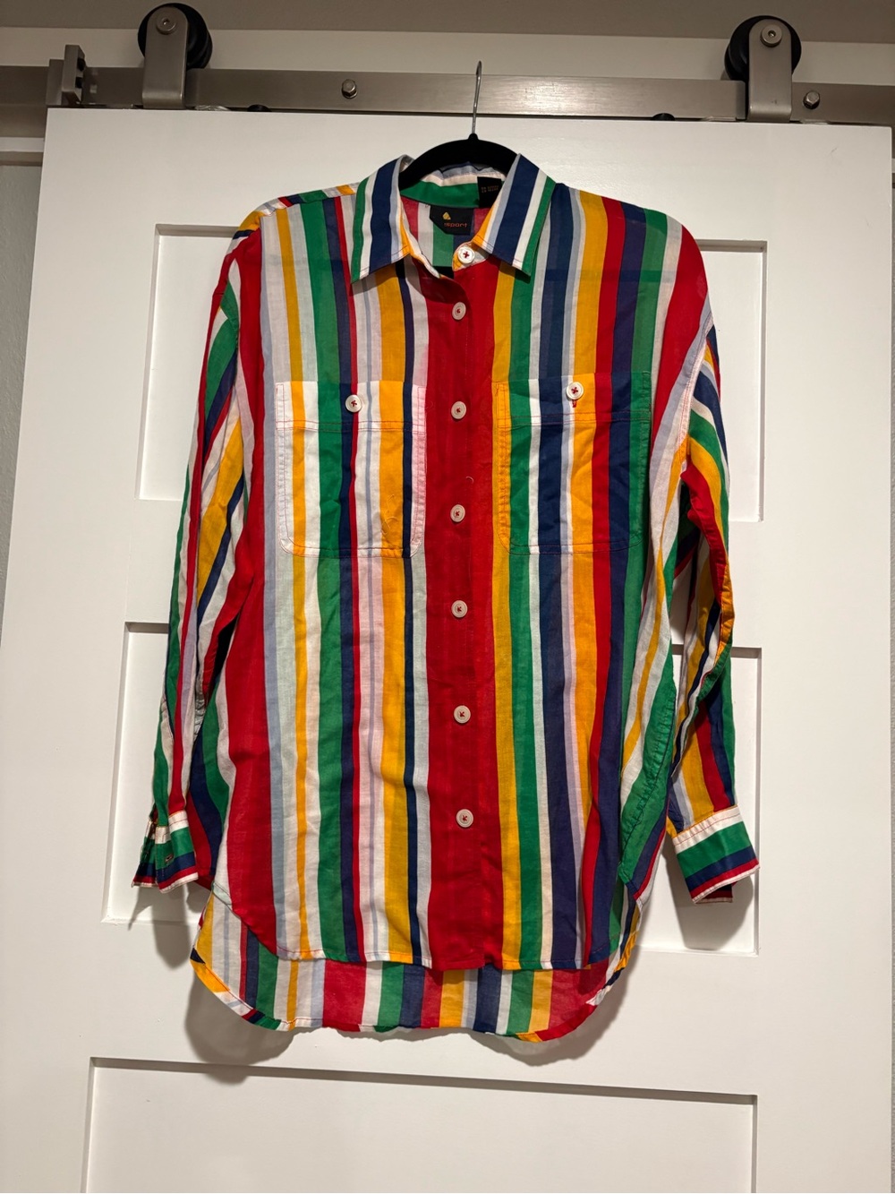 Vintage Liz Claiborne Multicolor Vertical Stripe Button-Up Blouse